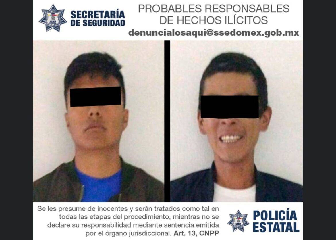 Detienen policías de la Secretaría de Seguridad a dos sujetos probables implicados en los delitos de extorsión y cohecho