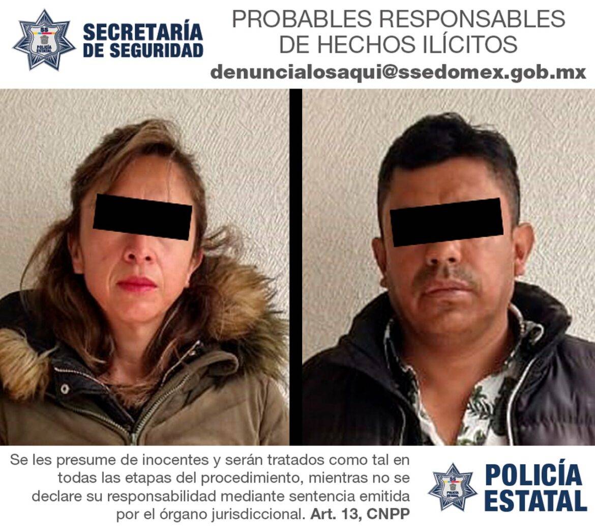 Detienen policías de la Secretaría de Seguridad y municipales a dos personas probables implicadas en el delito de robo con violencia en agravio de un menor de edad