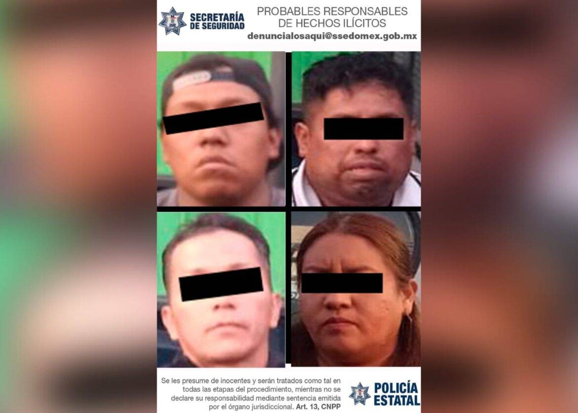 Aprehenden Secretaría de Seguridad y policía municipal a cuatro personas aparentemente implicadas en el desvalijamiento de un vehículo con reporte de robo