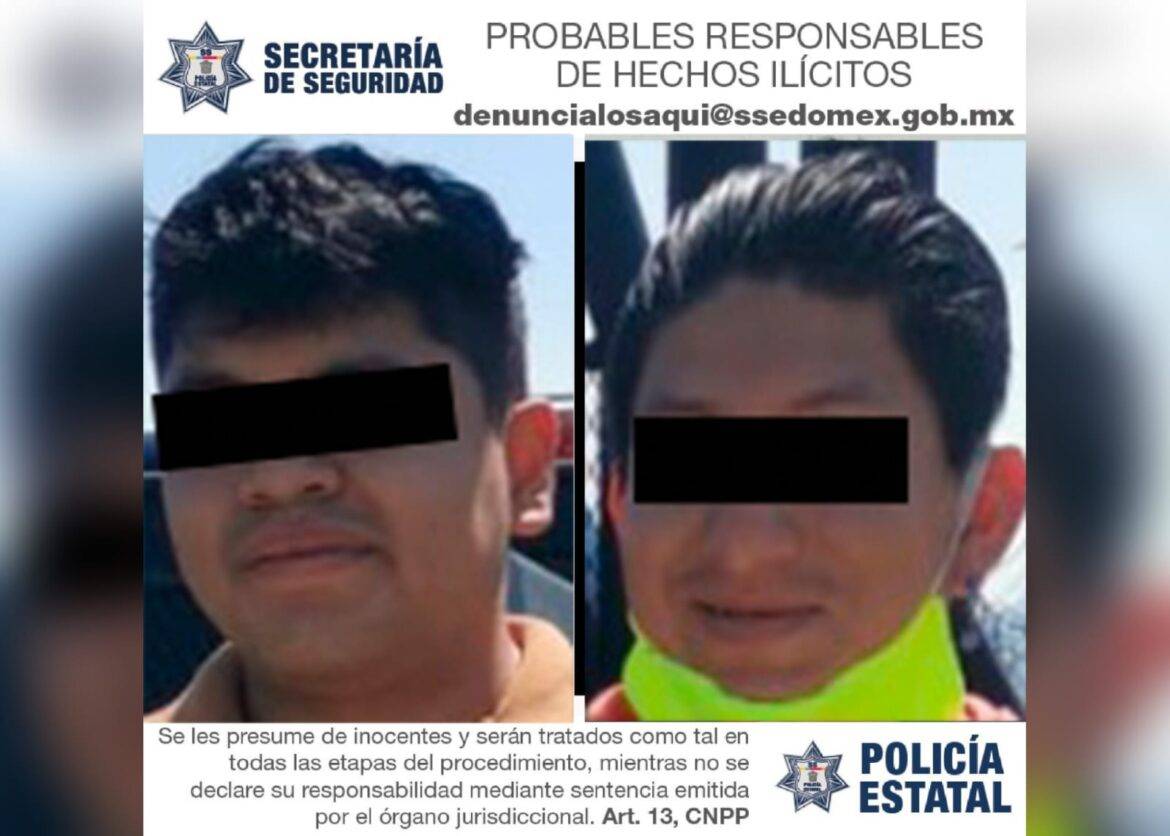 Secretaría de Seguridad detiene a dos hombres posiblemente implicados en el delito de robo con violencia