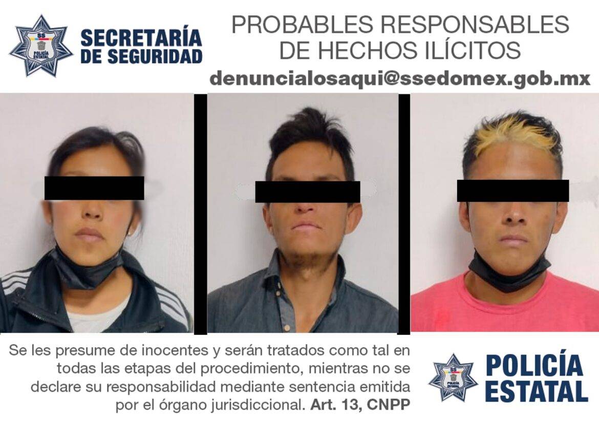 Detiene Secretaría de Seguridad a tres personas probables responsables del delito de secuestro exprés