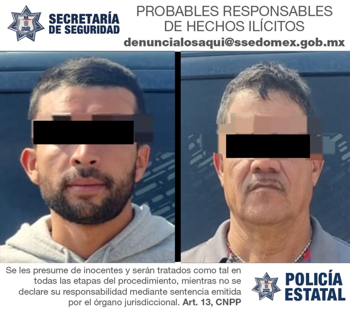 Detienen policías de la Secretaría de Seguridad a dos sujetos por su probable participación en el delito de robo con violencia