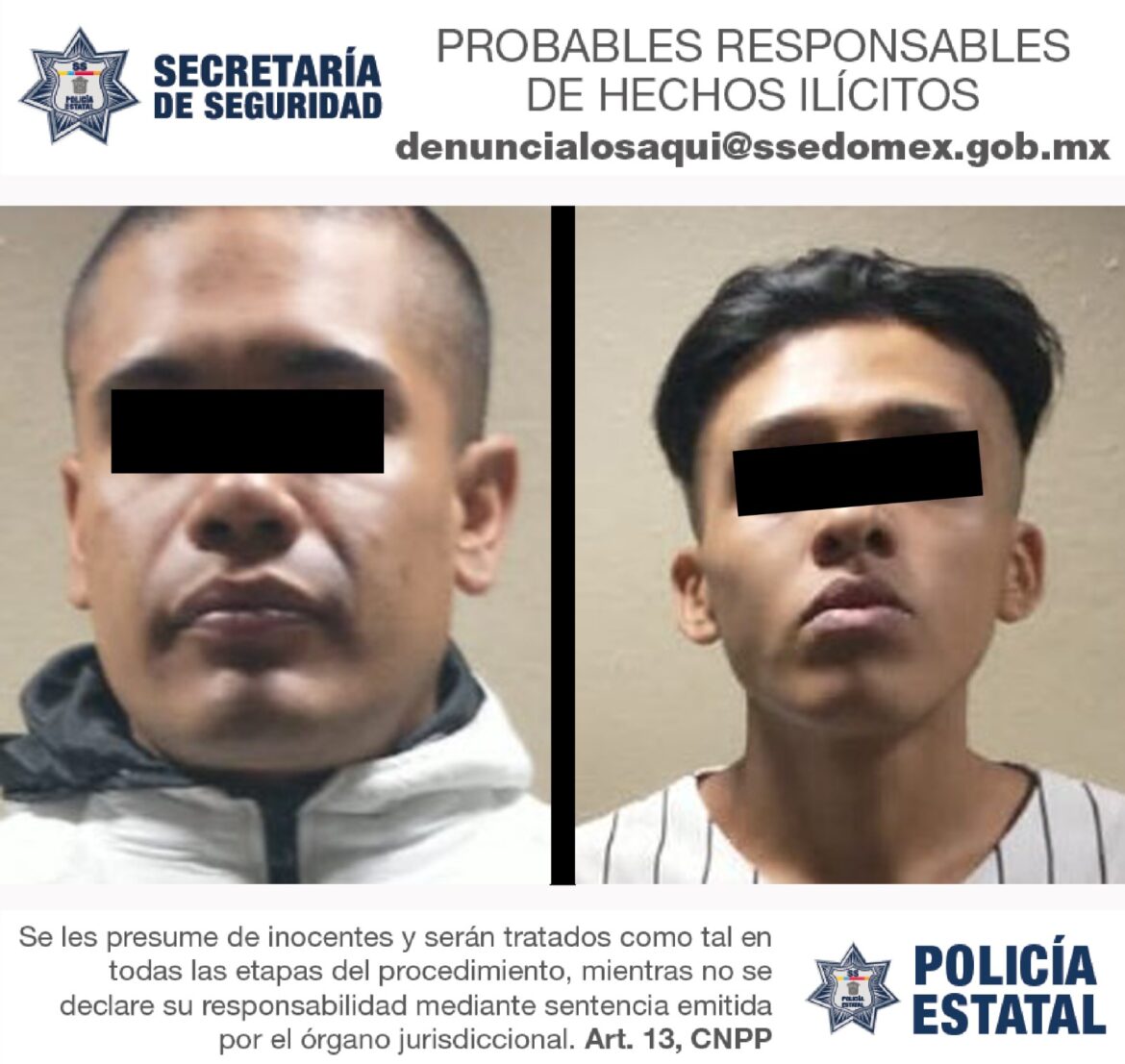 Tras persecución, Secretaría de Seguridad y la Guardia Nacional detienen a tres sujetos probables implicados en los delitos de ataque peligroso y robo con violencia