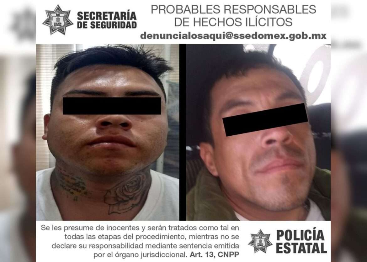 Elementos de la Secretaría de Seguridad detienen a dos hombres posibles responsables del delito de robo con violencia