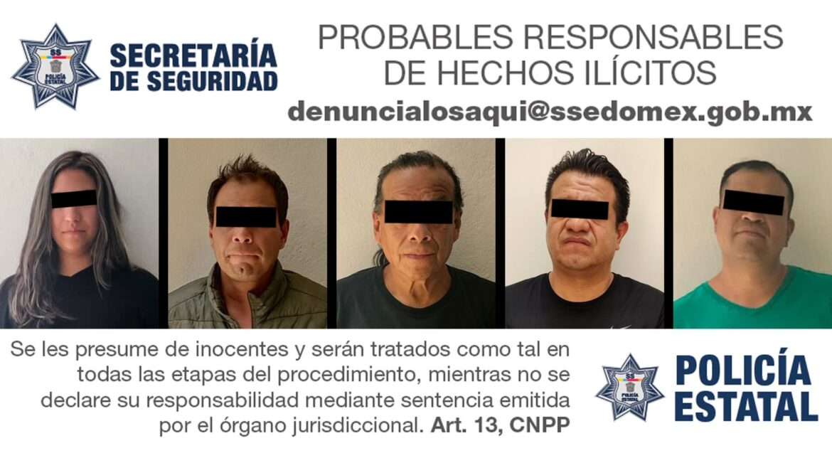 Elementos de la Secretaría de Seguridad detienen a cinco probables implicados en el delito de secuestro