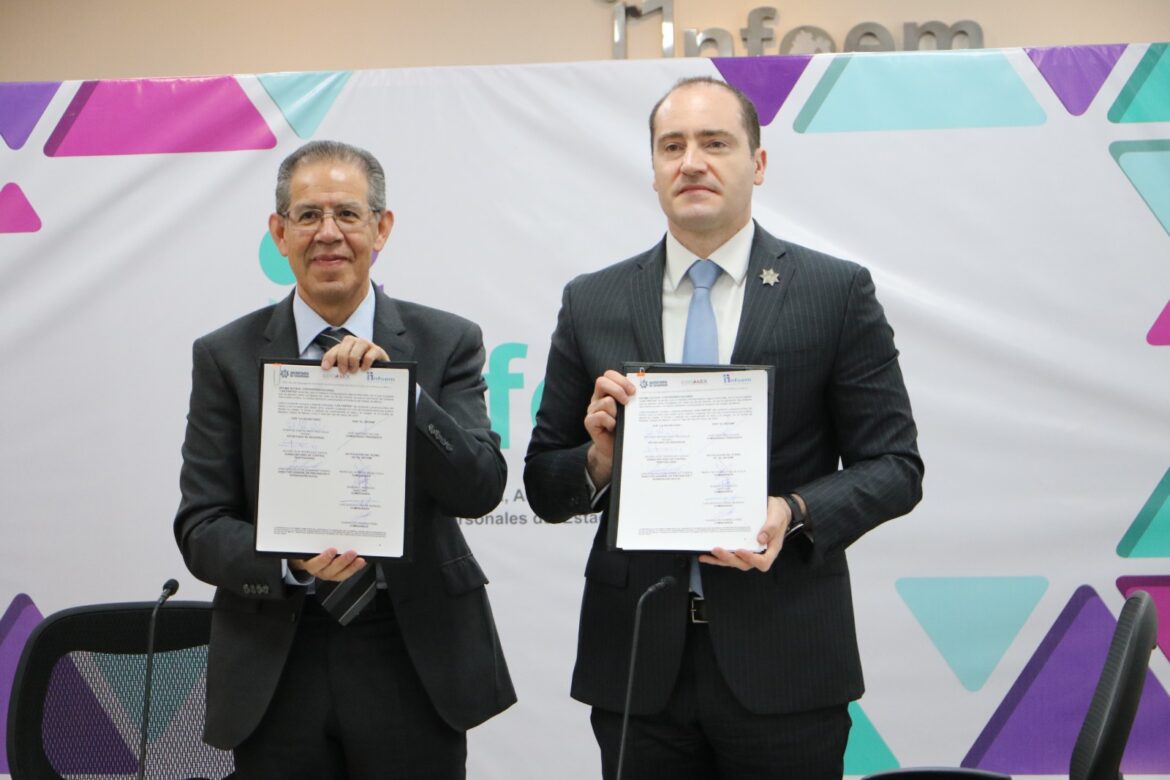 Firma Secretaría de Seguridad EdoMéx convenio de colaboración con INFOEM