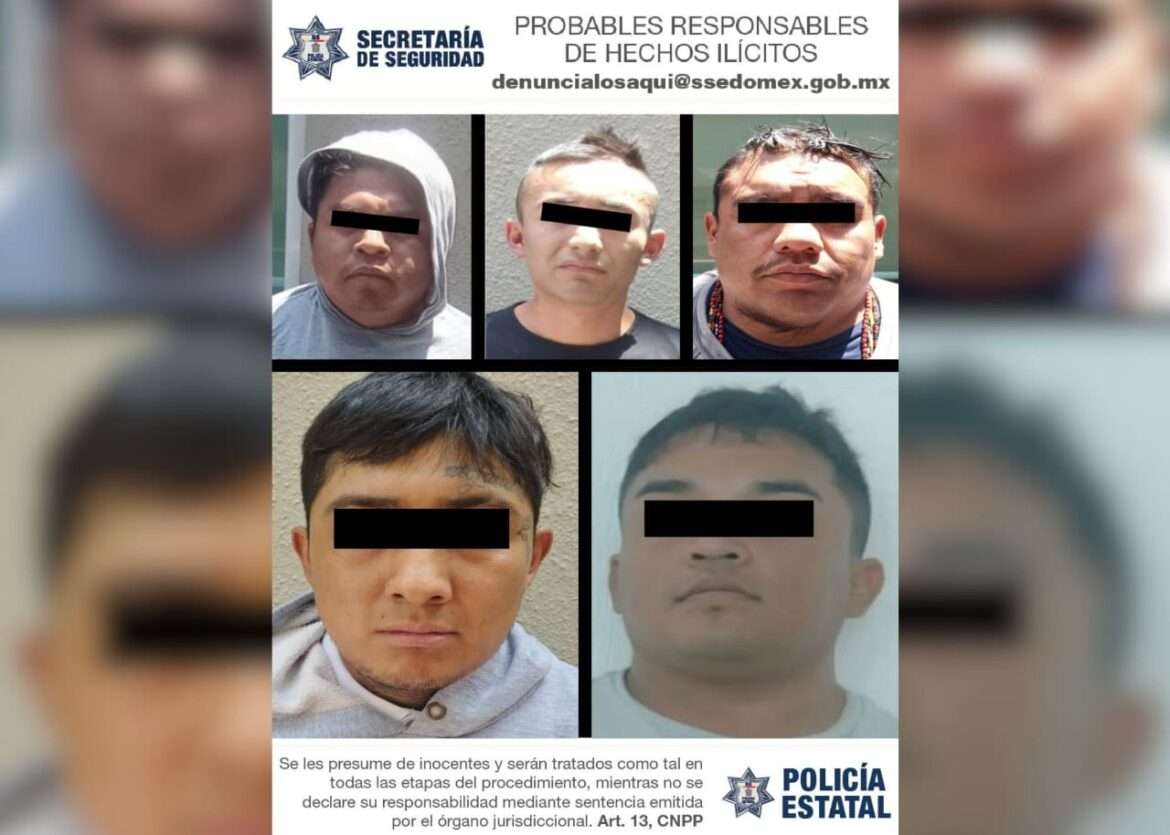 Detiene Secretaría de Seguridad a cinco hombres al parecer miembros de un grupo delictivo dedicado al robo con violencia a transportista