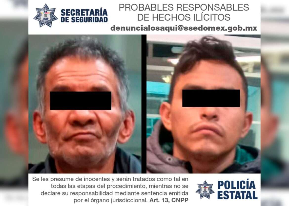 Policías estatales detienen a dos hombres posibles responsables del delito de robo con violencia