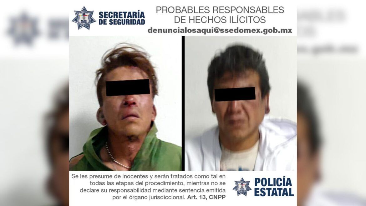 Detienen policías estatales a dos probables responsables de robo con violencia en transporte de pasajeros en Edomex