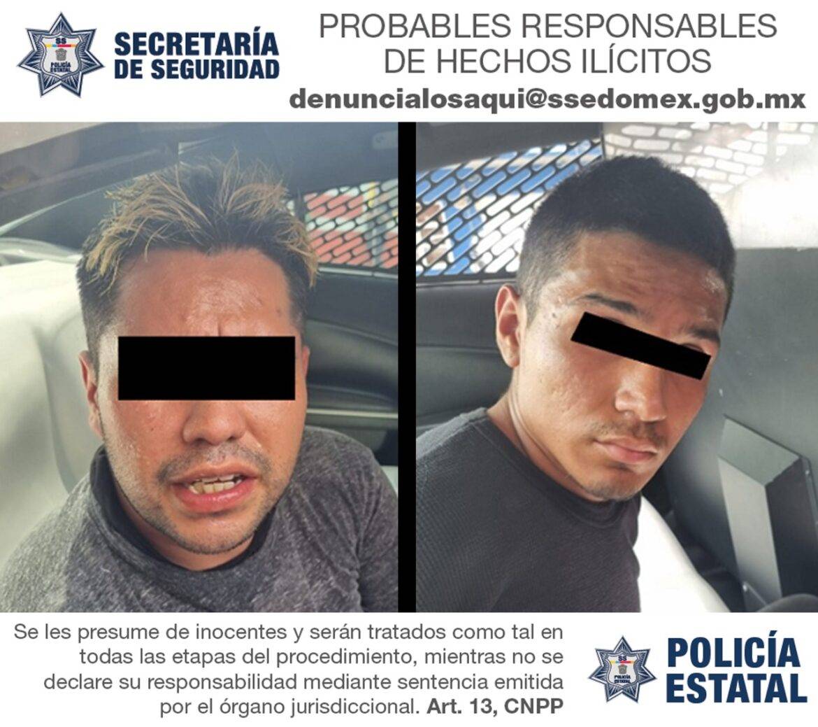 En acción coordinada, Secretaría de Seguridad y su homóloga en la capital de país detienen a dos posibles implicados en el robo de dos automotores