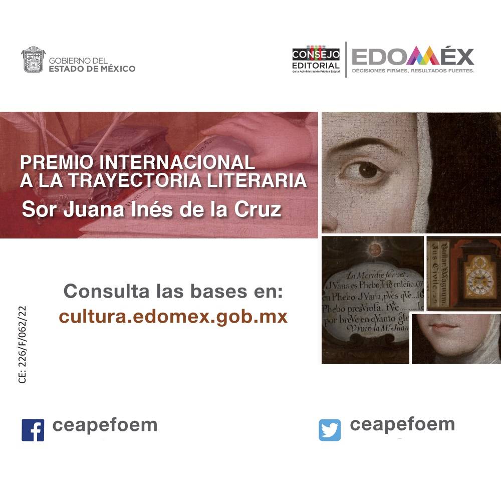 Lanzan convocatoria para el premio internacional Sor Juana Inés de la Cruz 2022