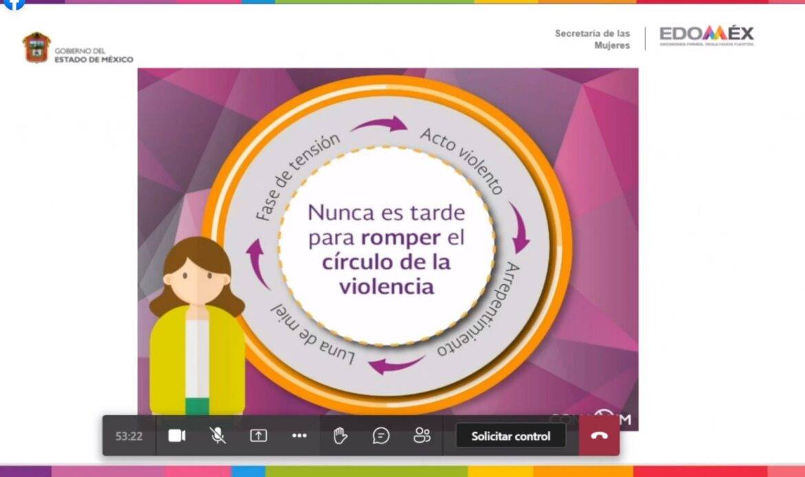 Imparte Secretaría de las Mujeres plática virtual Género y visibilización de las violencias.