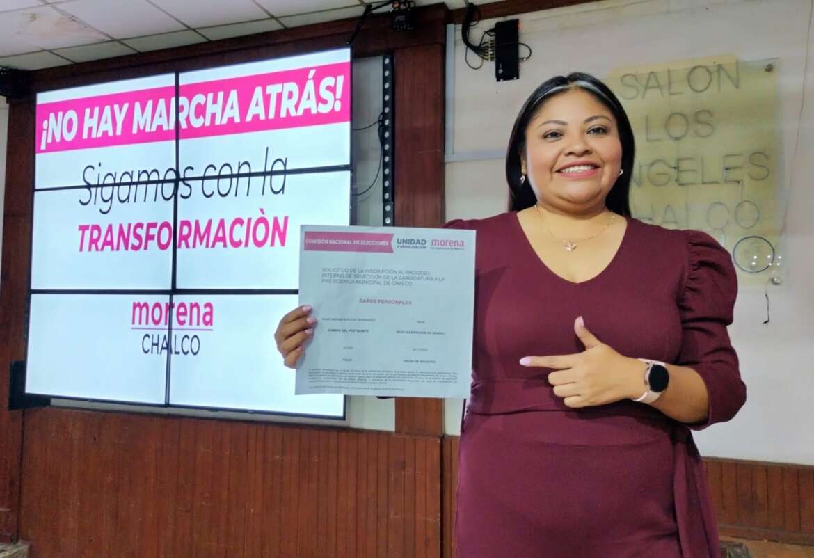 En Chalco Anais Burgos se registra para buscar la coordinación de los Comités de Defensa de la 4T