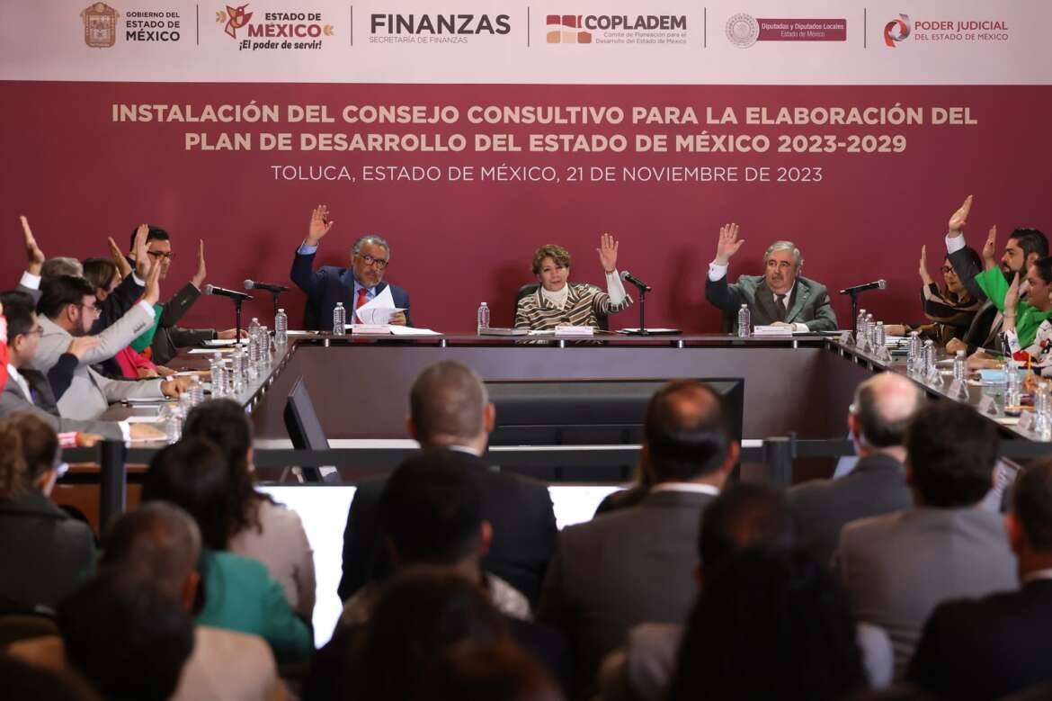 La Gobernadora Delfina Gómez instala el Consejo Consultivo para la elaboración del Plan de Desarrollo del Estado de México 2023-2029