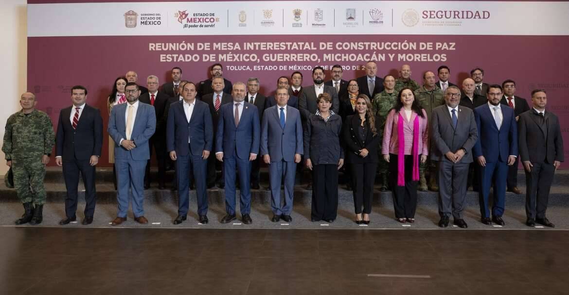 Gobernadoras y Gobernadores del Estado de México, Guerrero, Michoacán y Morelos instalan Mesa Interestatal de Paz, primer ejercicio en su tipo a nivel nacional