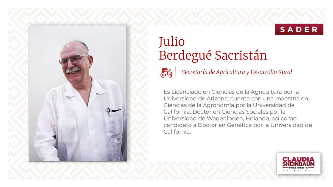 Julio Berdegué Sacristán - Secretaría de Agricultura y Desarrollo Rural (SADER)
