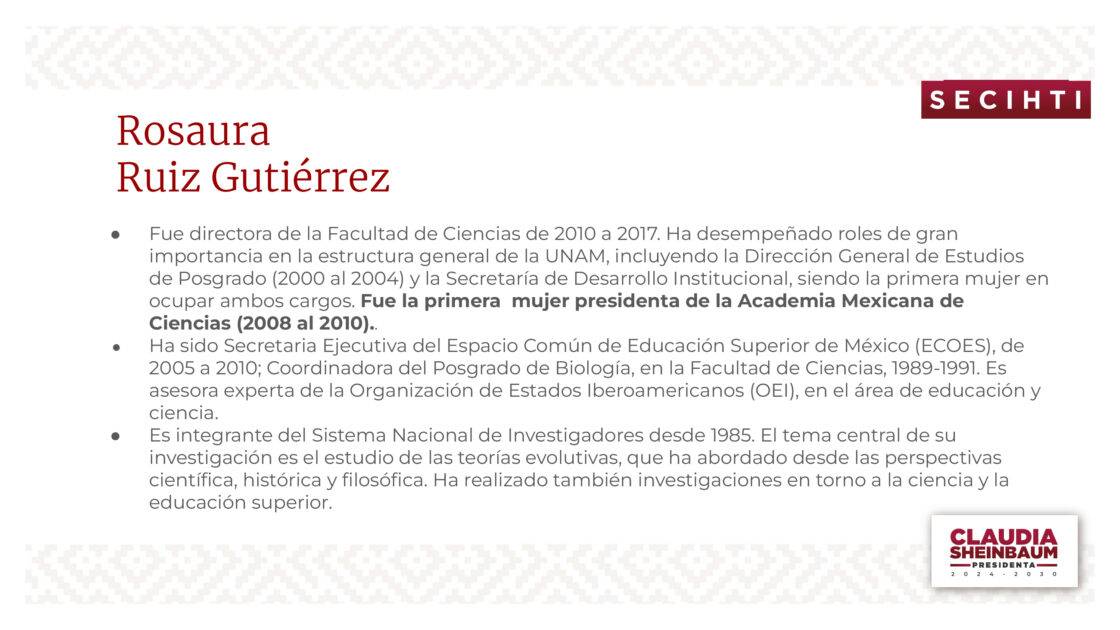Rosaura Ruiz Gutiérrez - Secretaría de Ciencias, Humanidades, Tecnología e Innovación (SECIHTI)