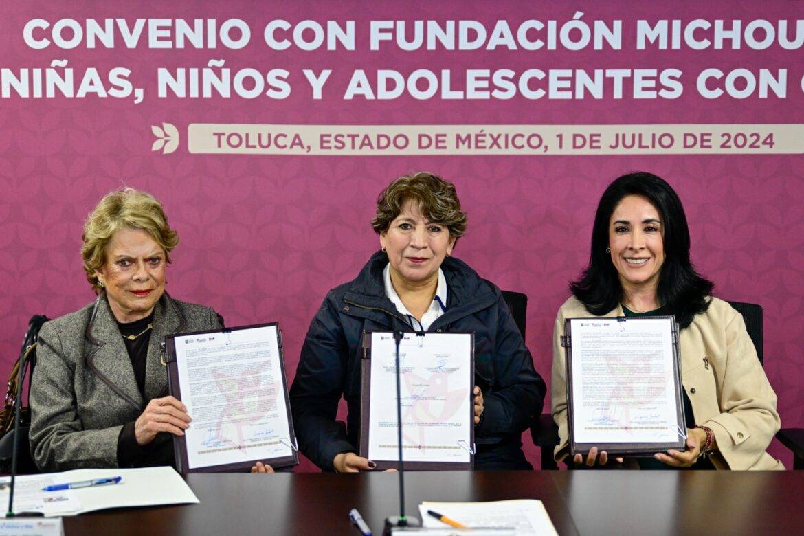 Gobernadora Delfina Gómez Álvarez protege a la infancia mexiquense mediante convenio con la Fundación Michou y Mau