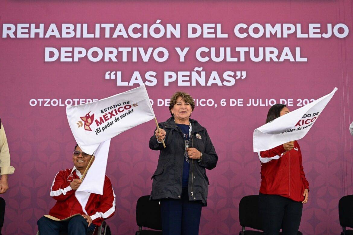 Rehabilitará Gobernadora Delfina Gómez Álvarez el Complejo Deportivo y Cultural “Las Peñas” en Otzolotepec