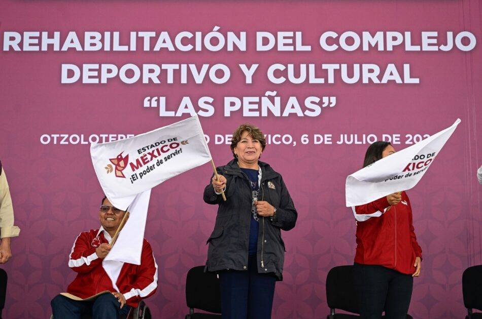 Rehabilitará Gobernadora Delfina Gómez Álvarez el Complejo Deportivo y Cultural “Las Peñas” en Otzolotepec