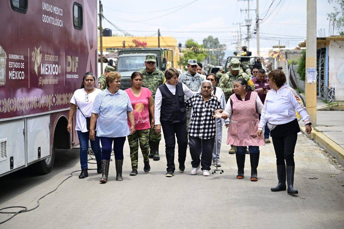 Gobernadora Delfina Gómez supervisa obras del Colector en Chalco