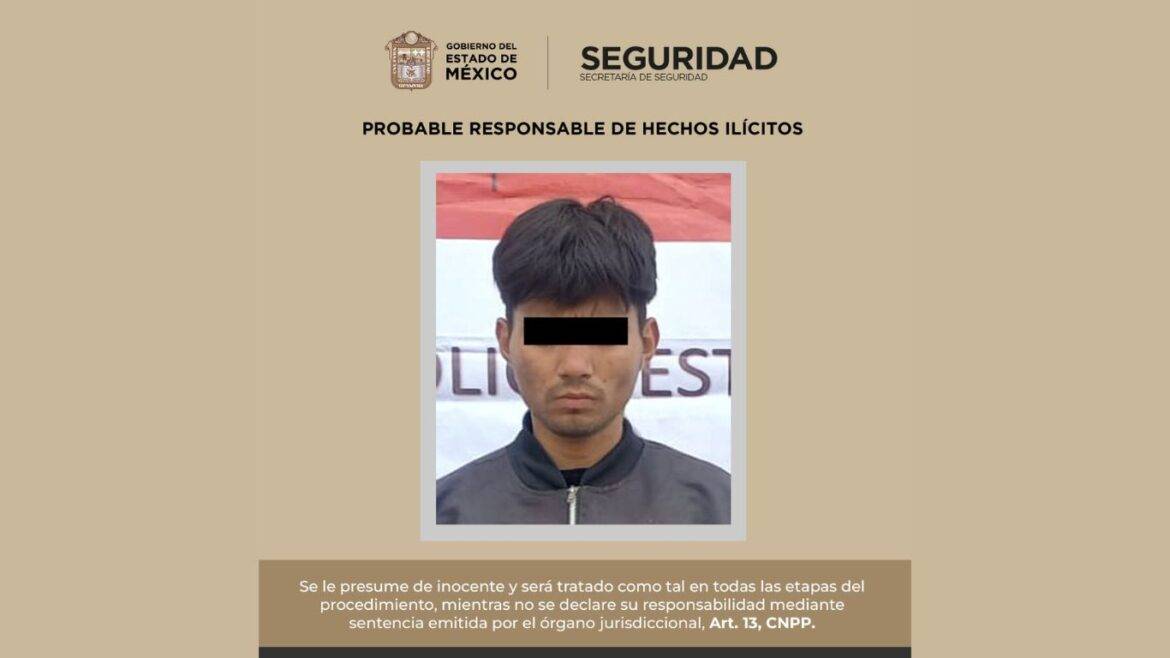 Por posible portación de arma prohibida, Secretaría de Seguridad del Edomex detiene a un hombre