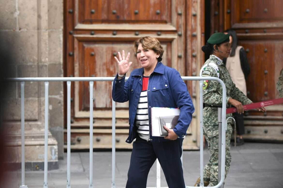 Visita Delfina Gómez Palacio Nacional para abordar “varios temas sobre el Estado de México”