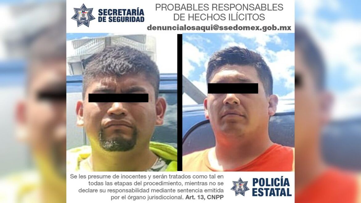 Elementos de la Secretaría de Seguridad detiene a dos hombres probablemente relacionados en el delito de extorsión