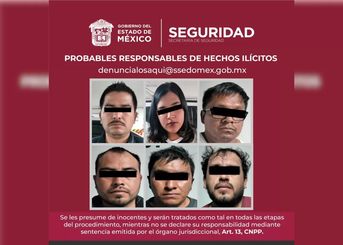 Secretaría de Seguridad detiene a seis posibles integrantes de grupo delincuencial al parecer dedicado al secuestro