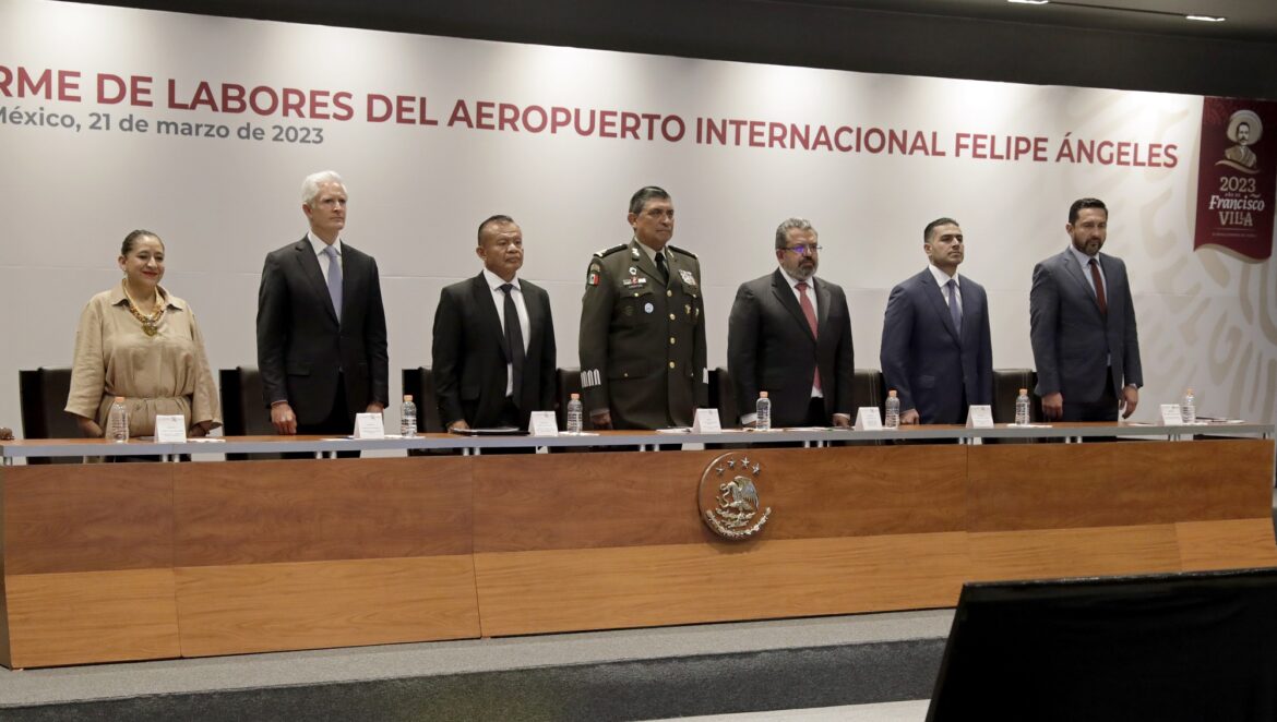 Asiste Alfredo del Mazo al Primer Informe de Labores del Aeropuerto Internacional «Felipe Ángeles»