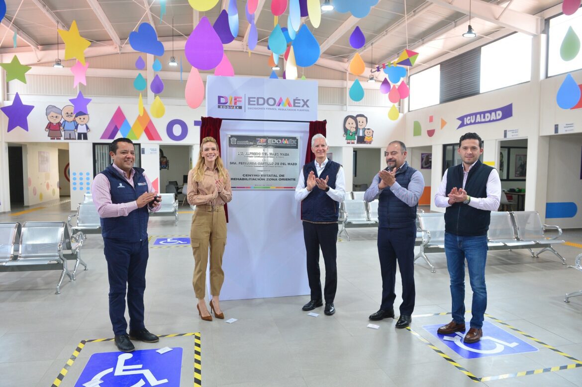 Inauguran Alfredo del Mazo y Fernanda Castillo el Centro Estatal de Rehabilitación Zona Oriente, el cuarto en su tipo en la entidad