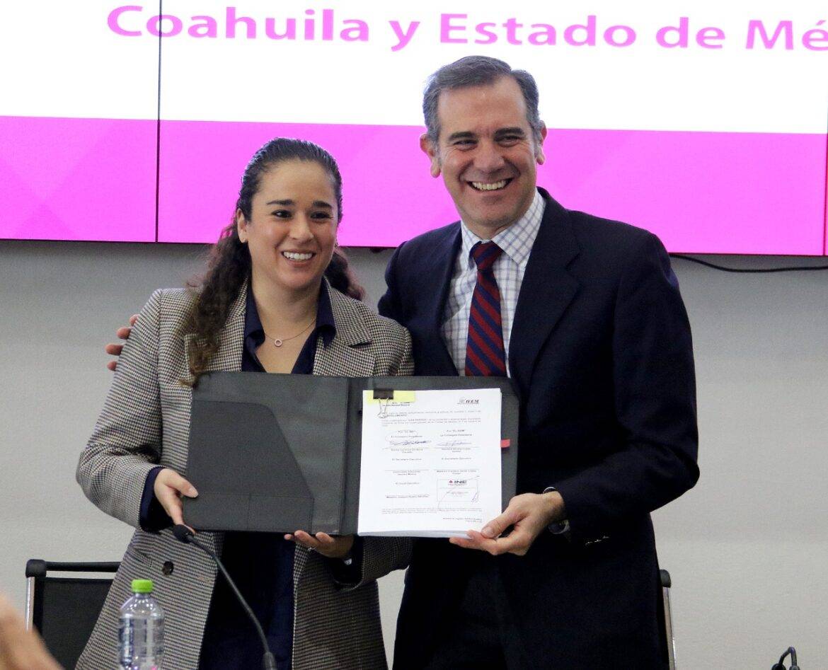 Firman Convenio General del Coordinación y Colaboración entre el INE y los Organismos Públicos Locales de Coahuila y Estado de México.