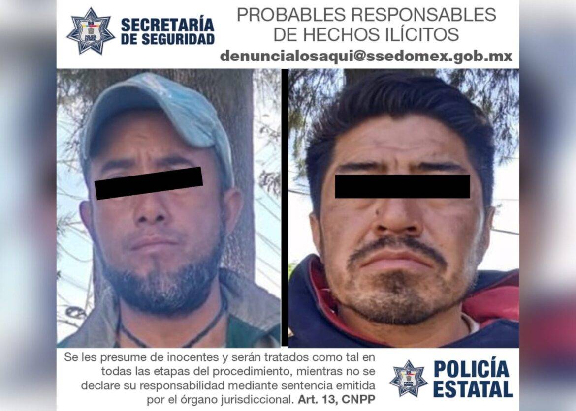 Detienen policías de la Secretaría de Seguridad a dos hombres probables implicados en el delito de robo con violencia a transeúnte