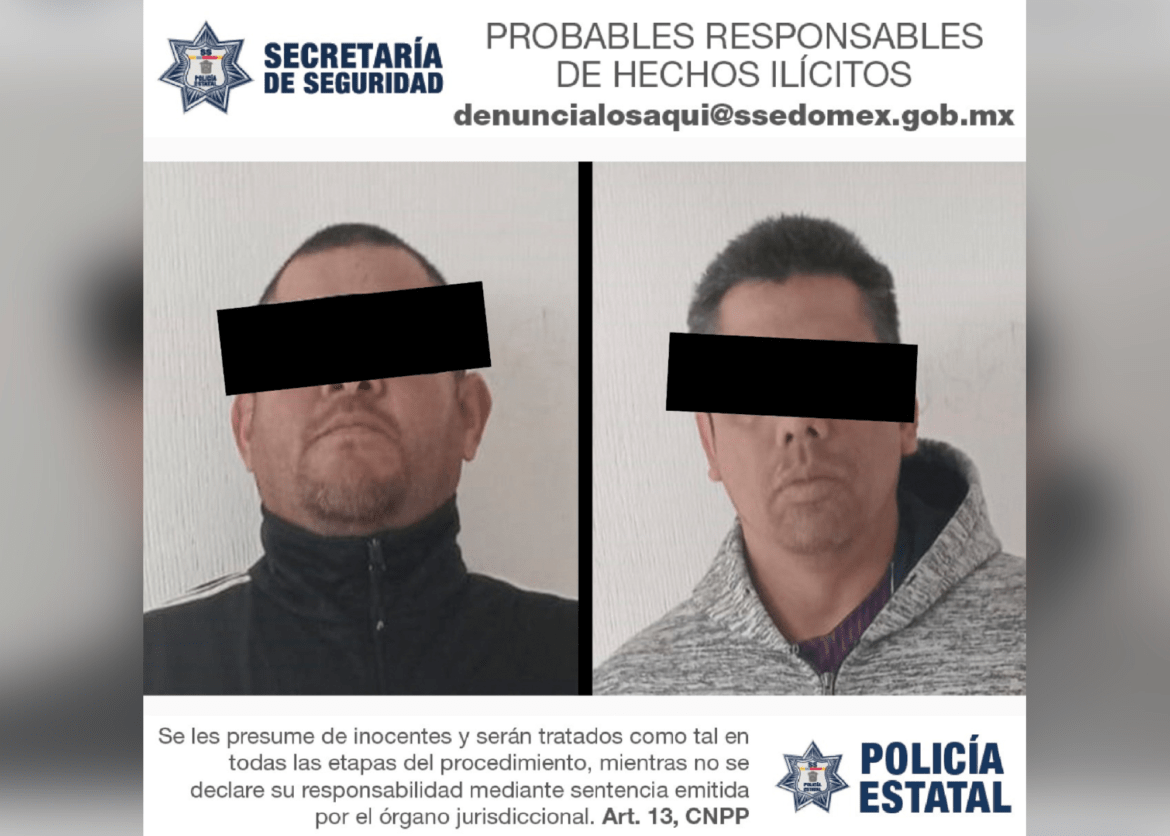 Policías de la Secretaría de Seguridad detienen a dos hombres por su posible participación en el delito de robo con violencia